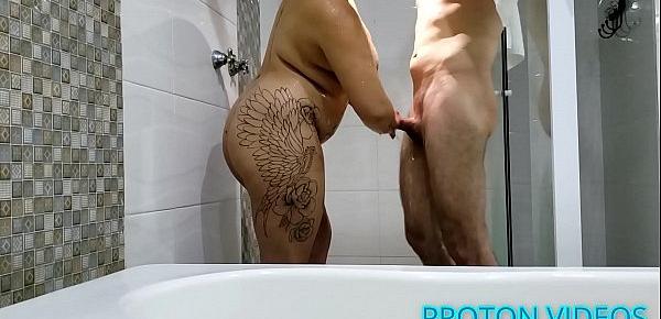  Backstage shower with married bow bitch wife